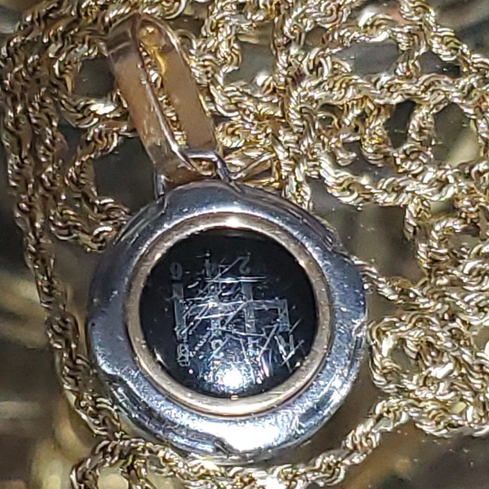 BARAKA 18ROSE GOLD/STEEL PENDANT AND 14K SOLID GOLD ROPE - Picture 12 of 12